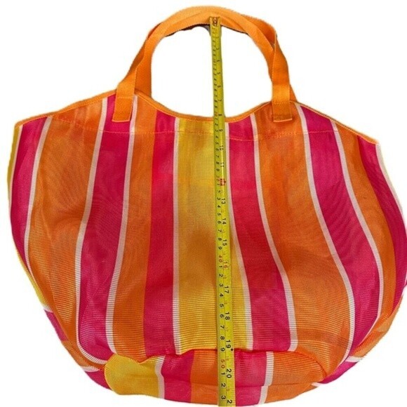 Summer Stripped Beach Mesh Net Shoulder Shopping Bag - Picture 7 of 8